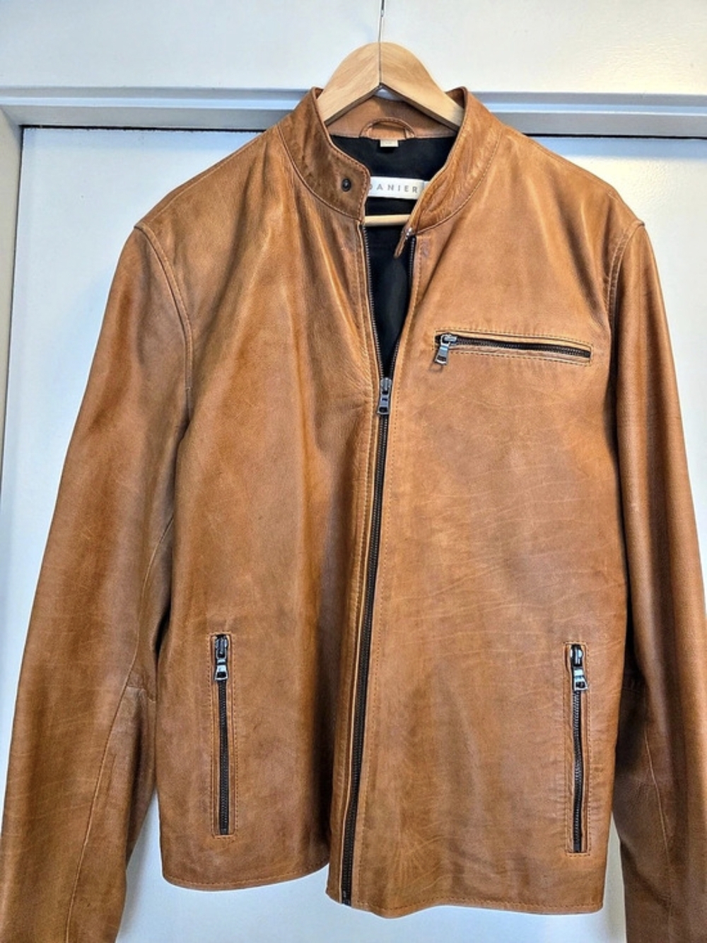 Danier Soft Leather Moto Jacket in Brown Size Small
